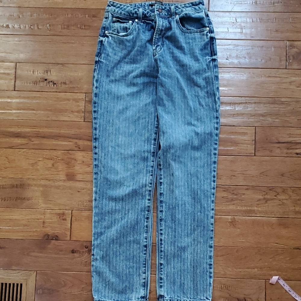Sincerely Jules Striped Blue Denim Jeans